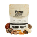 Life Force 7 mushroom powder with 7 functional mushroom extracts for natural energy, mental clarity, and immune support