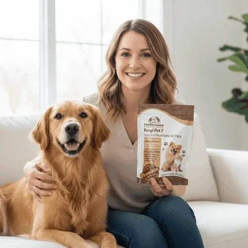 PetShroom 7 natural pet supplement mushroom powder for dogs and cats promoting vitality and wellness