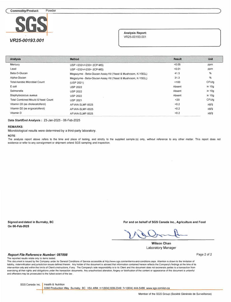 SGS Lab Report - iFungi Life Force 7 - Page 2